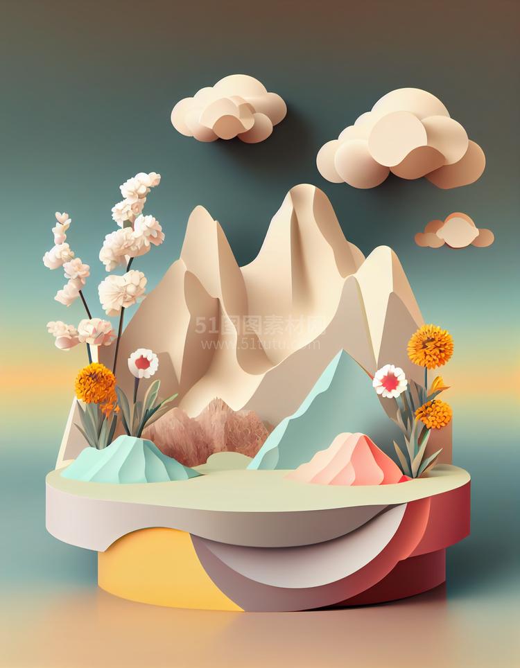 高清C4D背景产品背景场景产品台素材2306802010