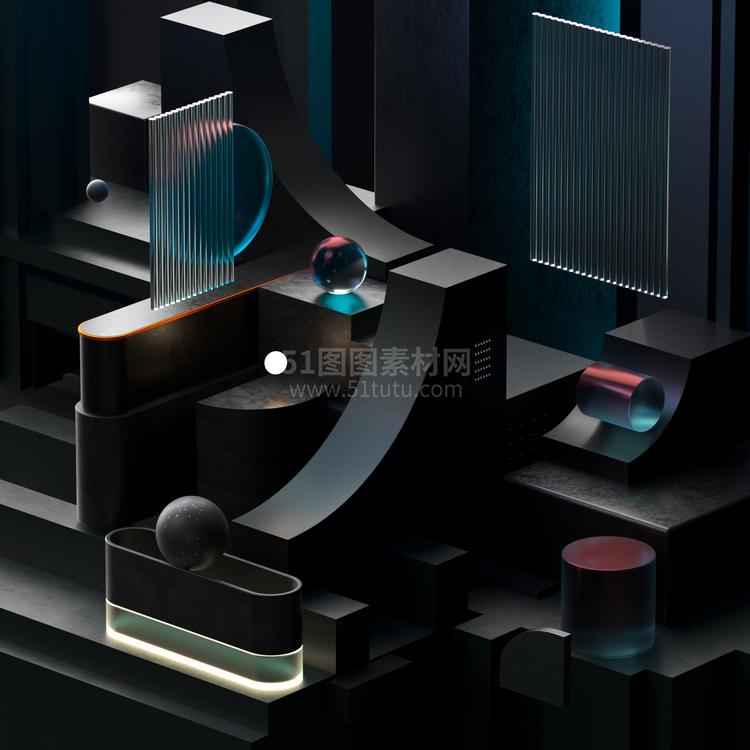 高清C4D背景产品背景场景产品台素材2306802011