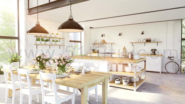 厨房背景场景各种角度场景设计参考2307500484