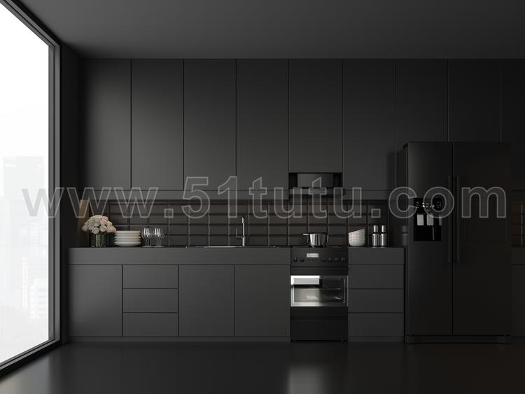 厨房背景场景各种角度场景设计参考2307500493