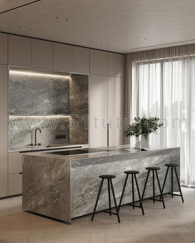 厨房背景场景各种角度场景设计参考2307500533