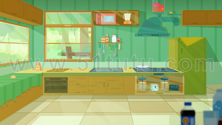 厨房背景场景各种角度场景设计参考2307500572