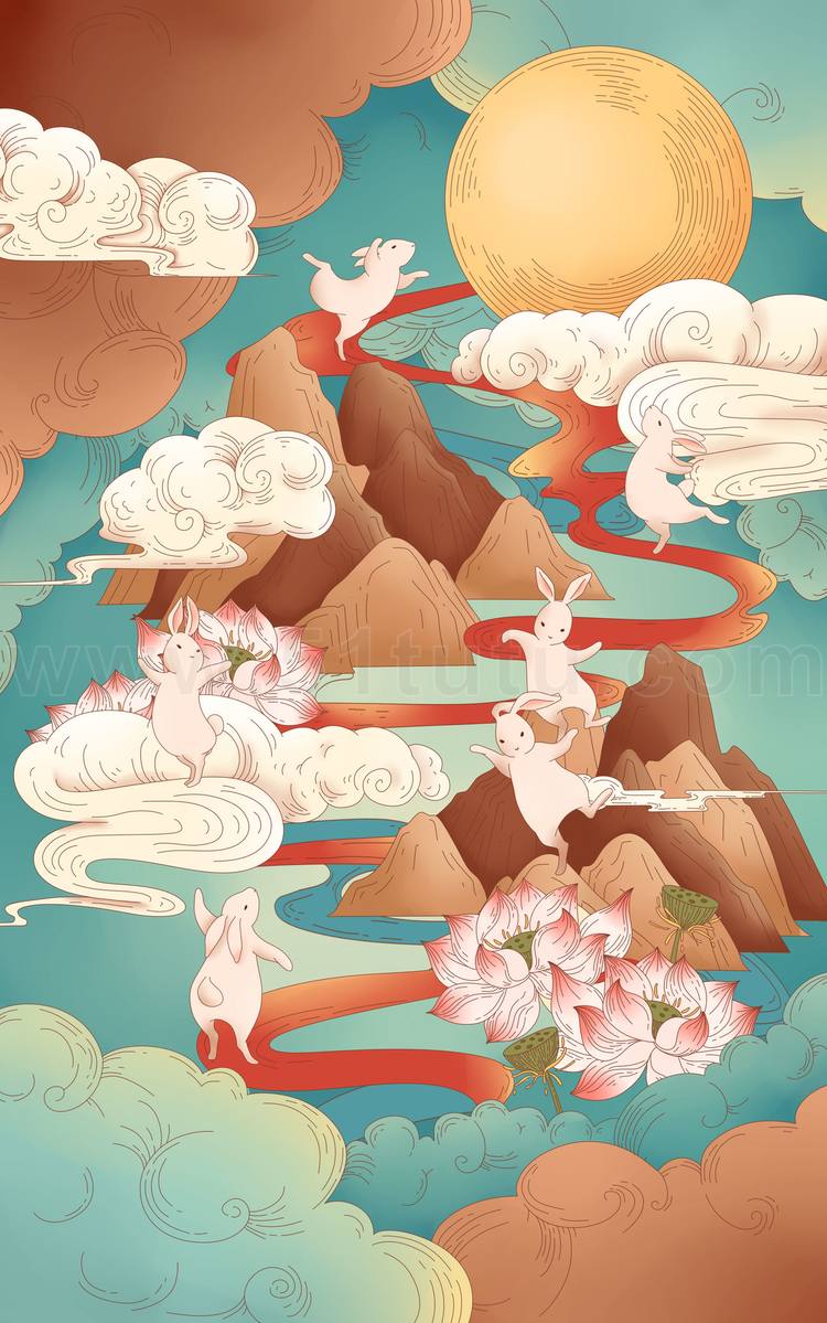 中秋节月圆背景场景素材参考图12节气23071500182