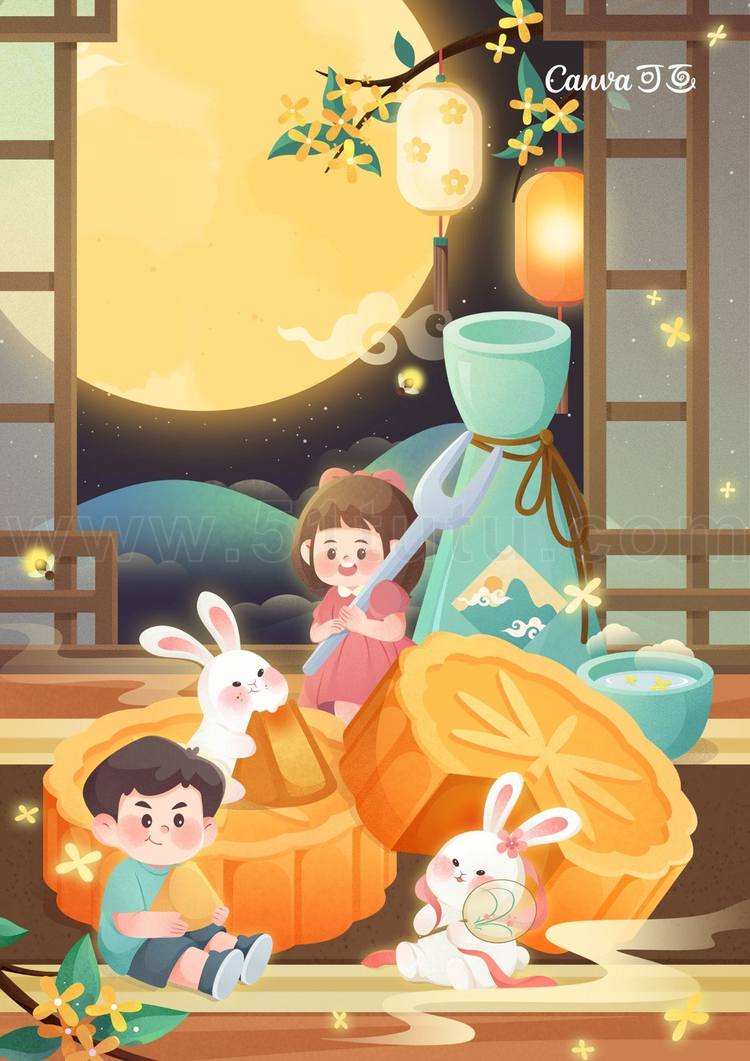 中秋节月圆背景场景素材参考图12节气23071500203