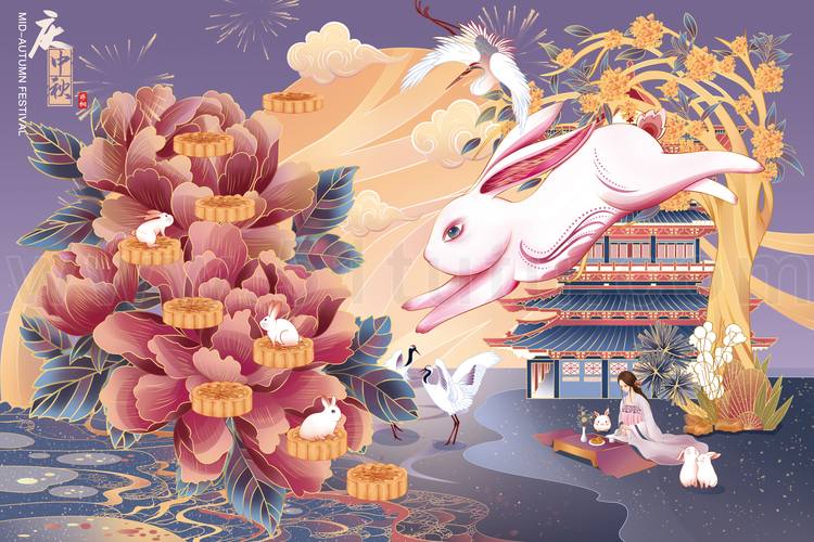 中秋节月圆背景场景素材参考图12节气23071500204