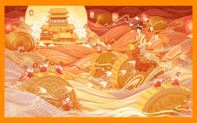 中秋节月圆背景场景素材参考图12节气23071500236