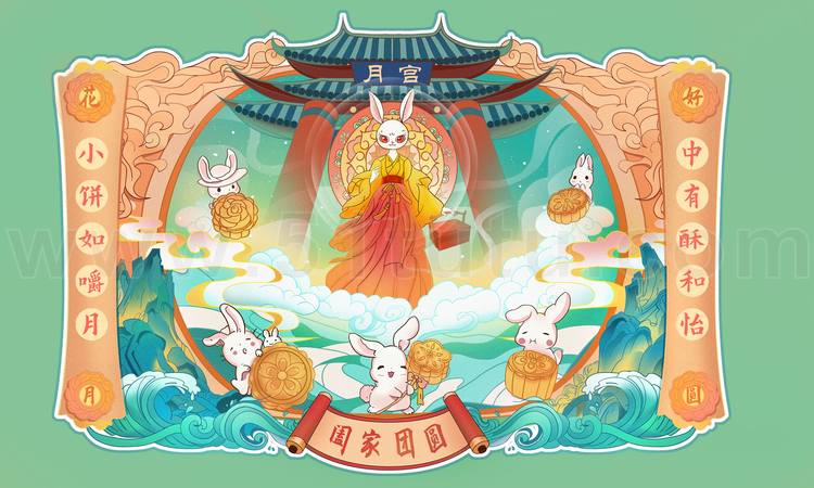 中秋节月圆背景场景素材参考图12节气23071500237