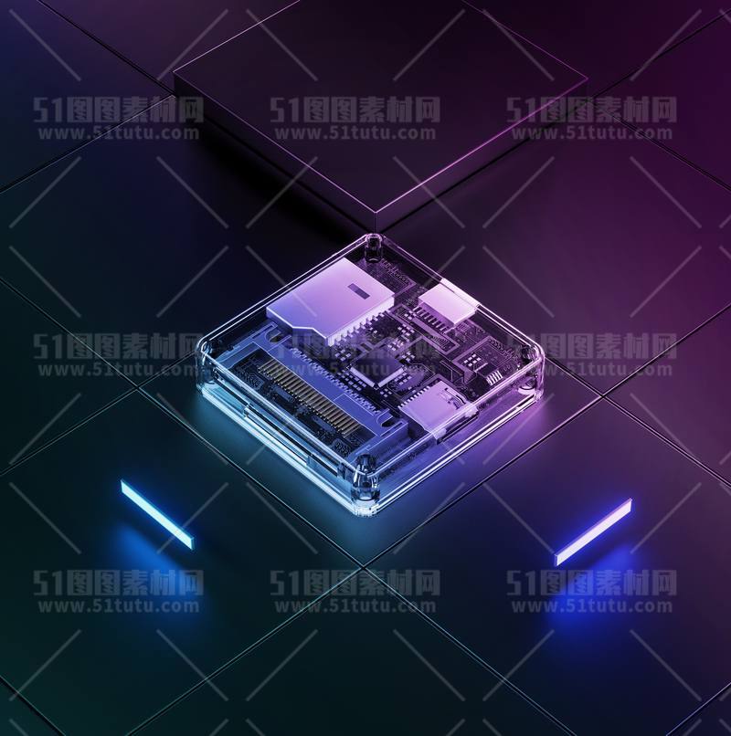 芯片CPU科技背景场景设计参考图23071501415