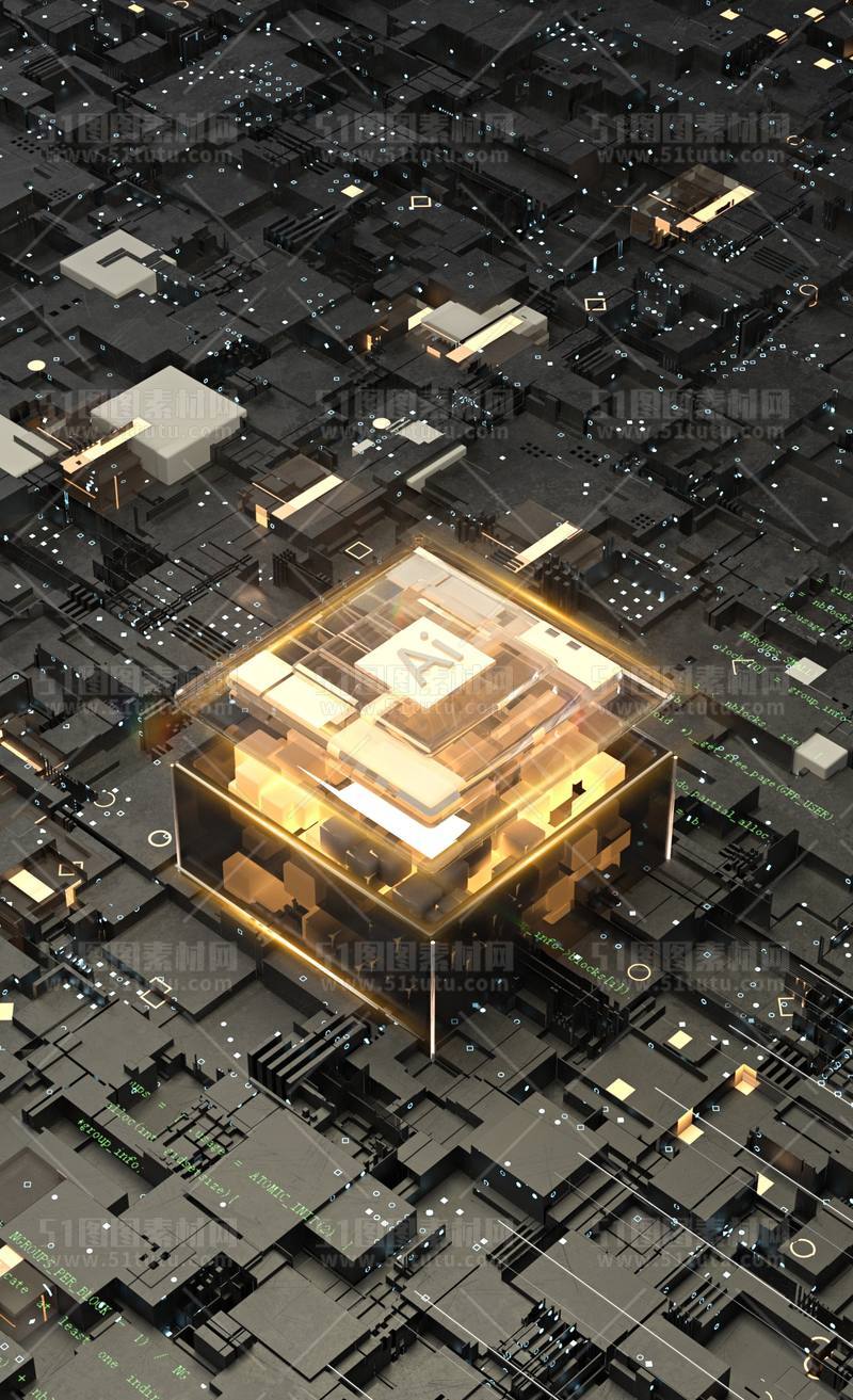 芯片CPU科技背景场景设计参考图23071501425