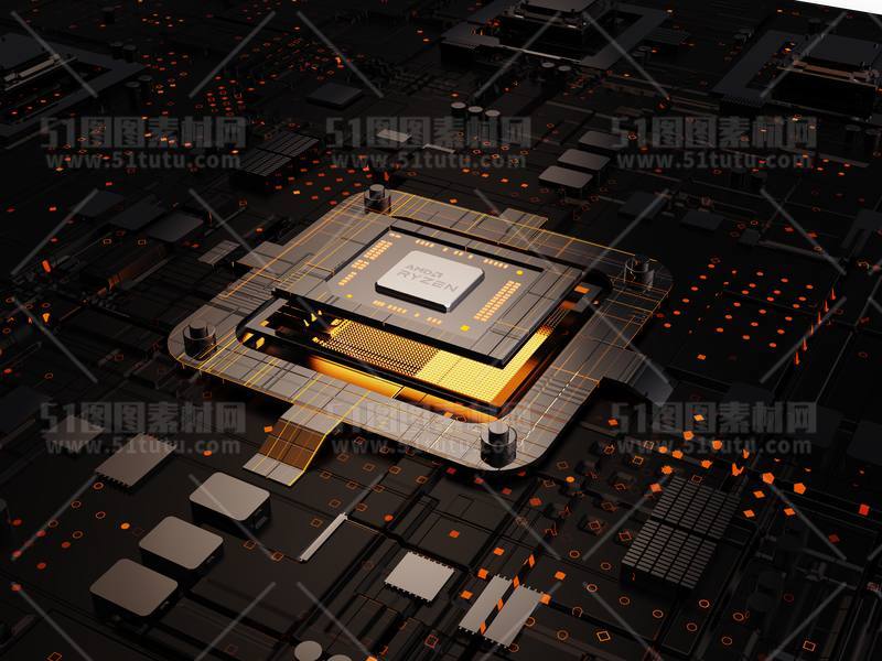 芯片CPU科技背景场景设计参考图23071501426