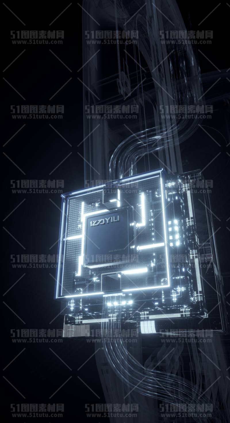 芯片CPU科技背景场景设计参考图23071501437