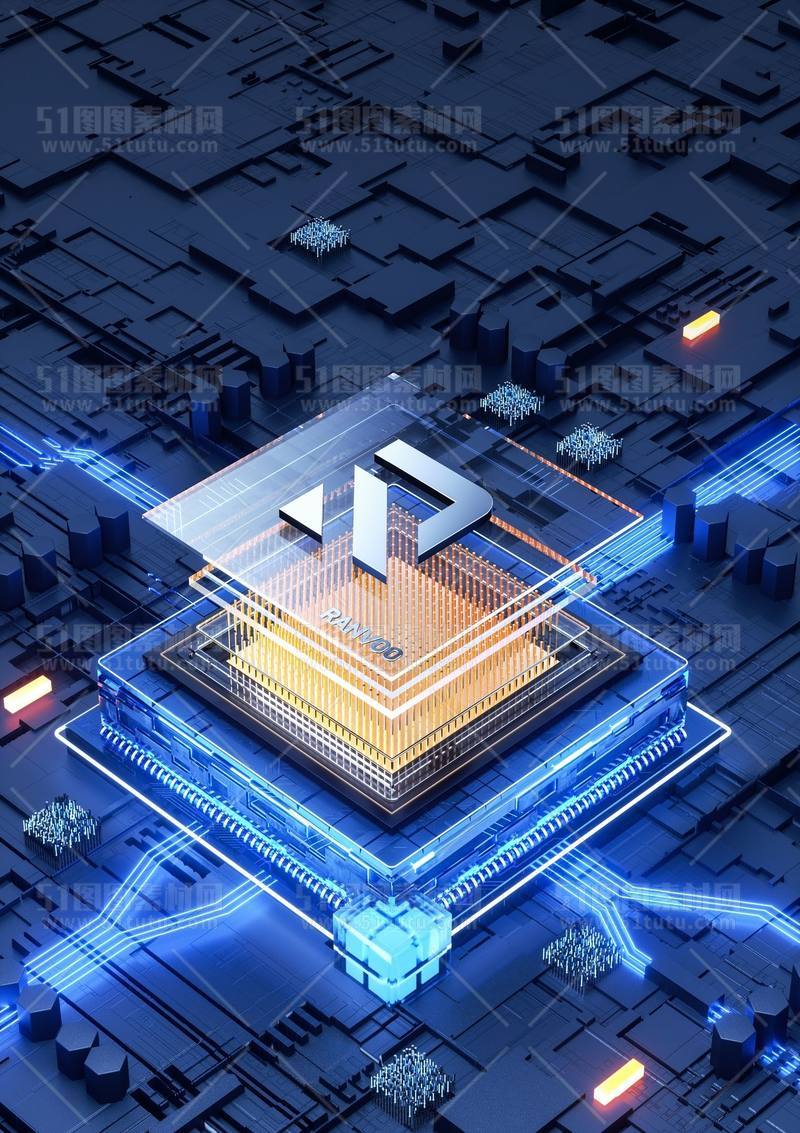 芯片CPU科技背景场景设计参考图23071501438