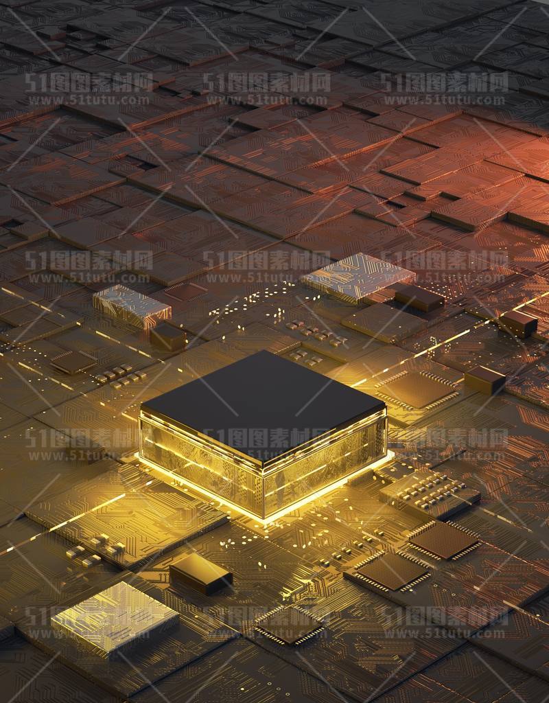 芯片CPU科技背景场景设计参考图23071501442