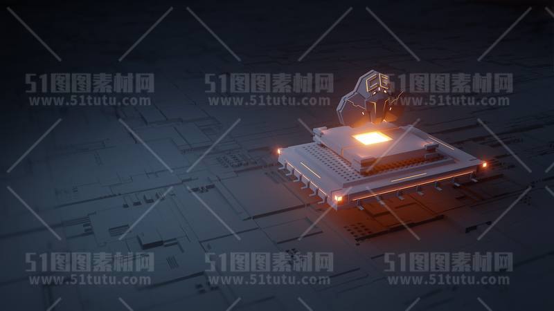 芯片CPU科技背景场景设计参考图23071501478
