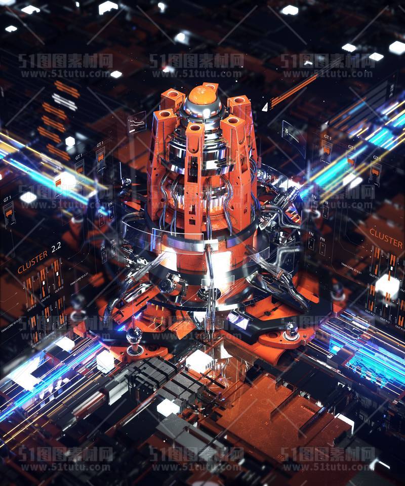 芯片CPU科技背景场景设计参考图23071501484