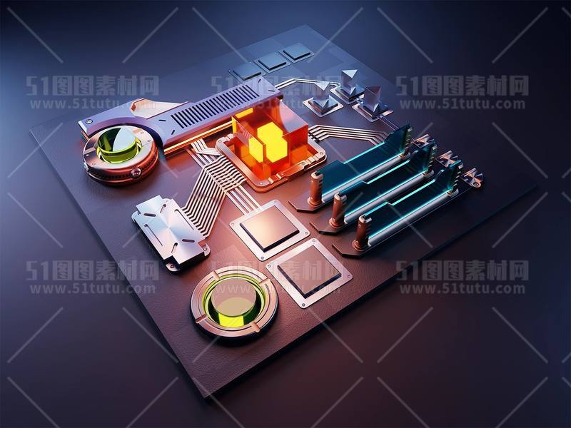 芯片CPU科技背景场景设计参考图23071501506