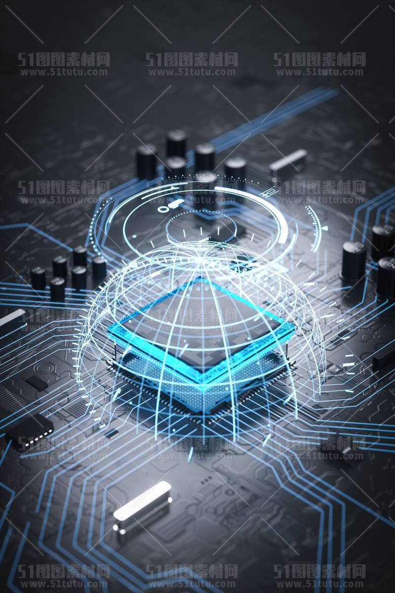 芯片CPU科技背景场景设计参考图23071501535