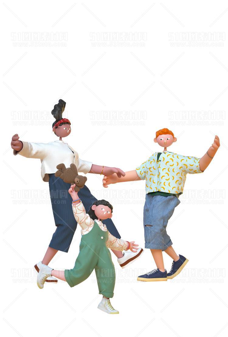 C4D人物素材卡通3D人物PNG活动促销素材透明图角色人物23103100069