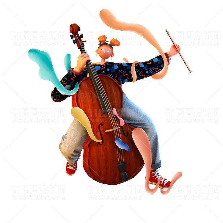 C4D人物素材卡通3D人物PNG活动促销素材透明图角色人物23103100079