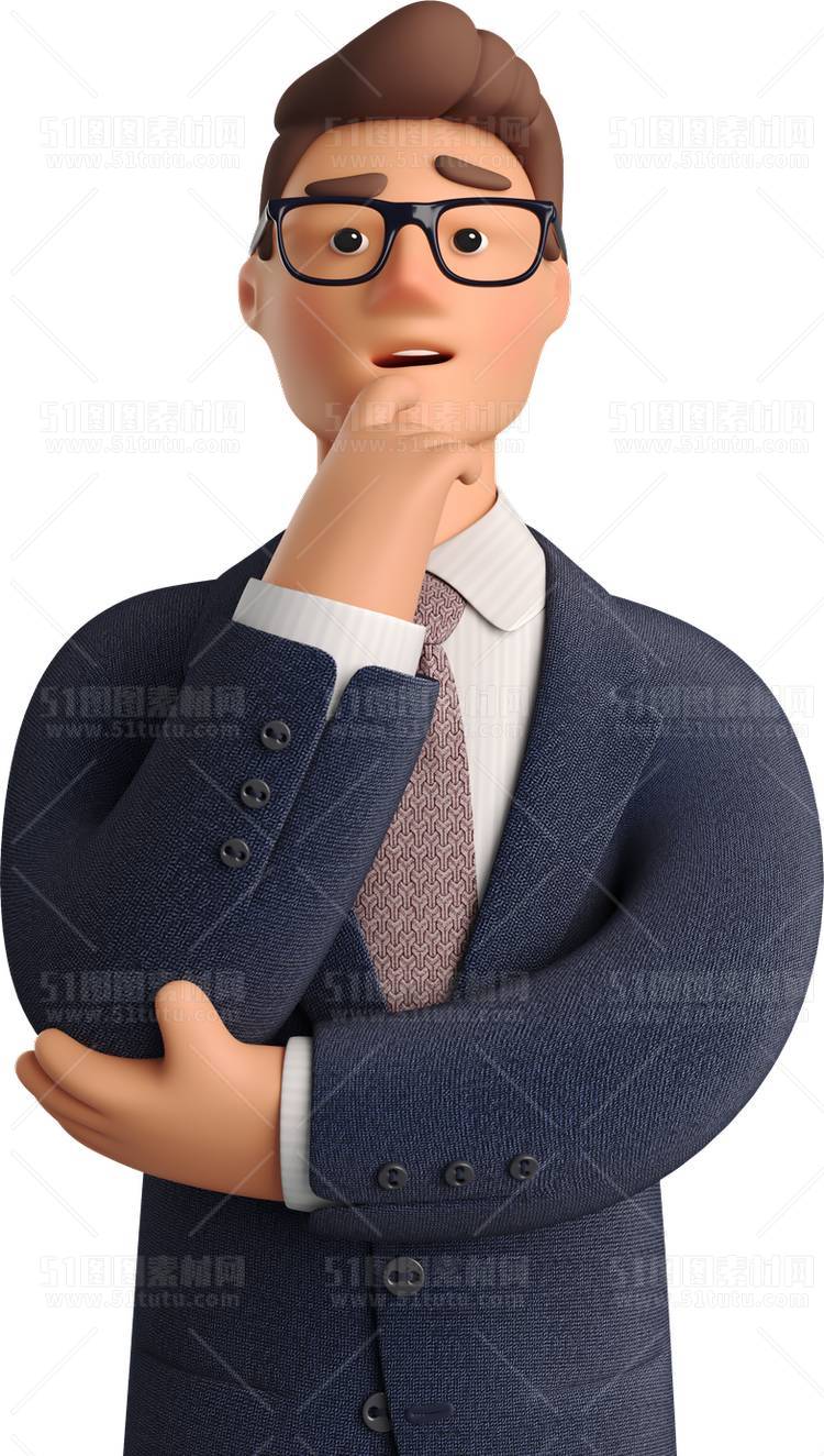 C4D人物素材卡通3D人物PNG活动促销素材透明图角色人物23103100103