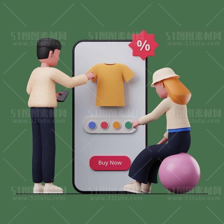 C4D人物素材卡通3D人物PNG活动促销素材透明图角色人物23103100110