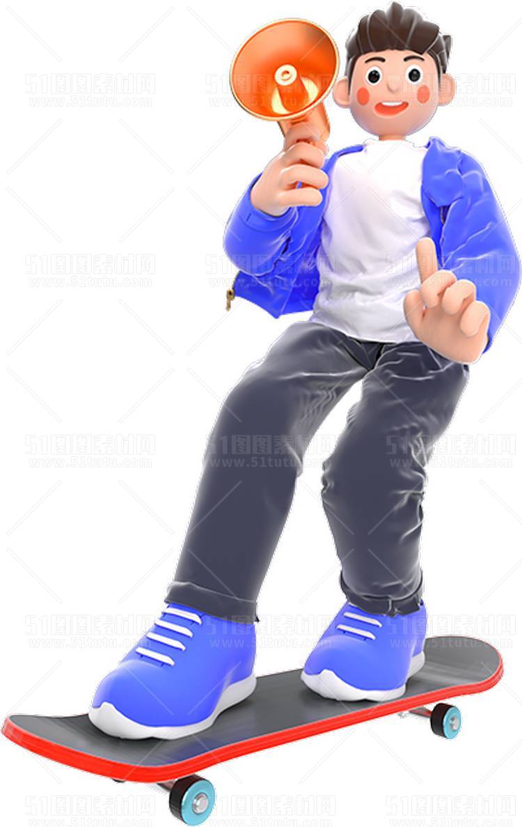 C4D人物素材卡通3D人物PNG活动促销素材透明图角色人物23103100114