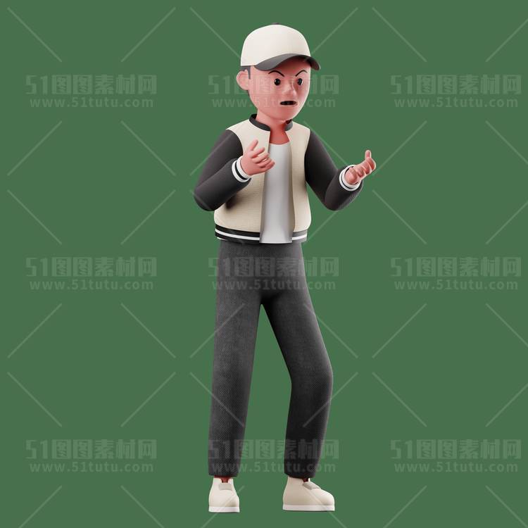 C4D人物素材卡通3D人物PNG活动促销素材透明图角色人物23103100122