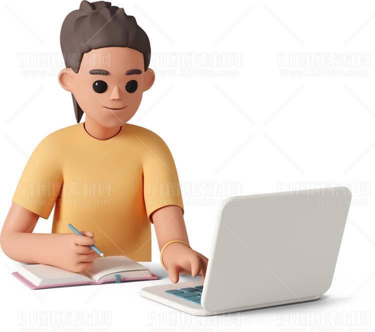 C4D人物素材卡通3D人物PNG活动促销素材透明图角色人物23103100135