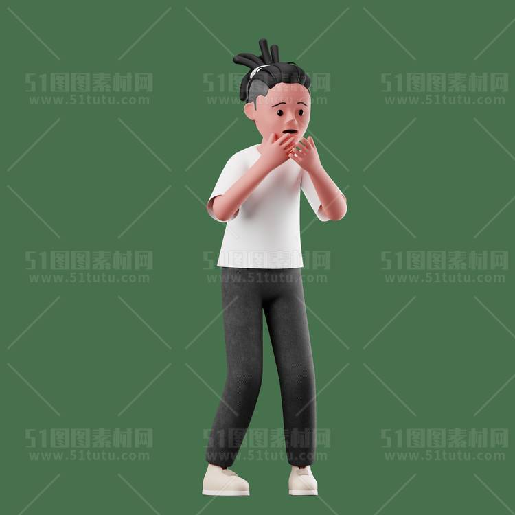 C4D人物素材卡通3D人物PNG活动促销素材透明图角色人物23103100142