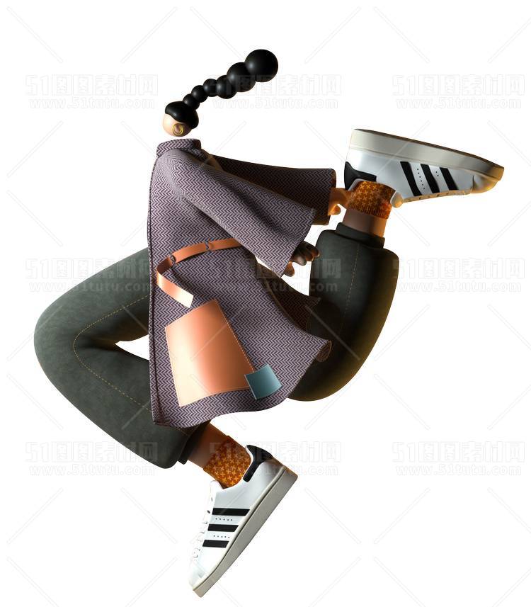 C4D人物素材卡通3D人物PNG活动促销素材透明图角色人物23103100143