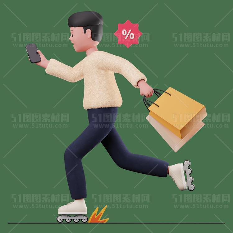 C4D人物素材卡通3D人物PNG活动促销素材透明图角色人物23103100150