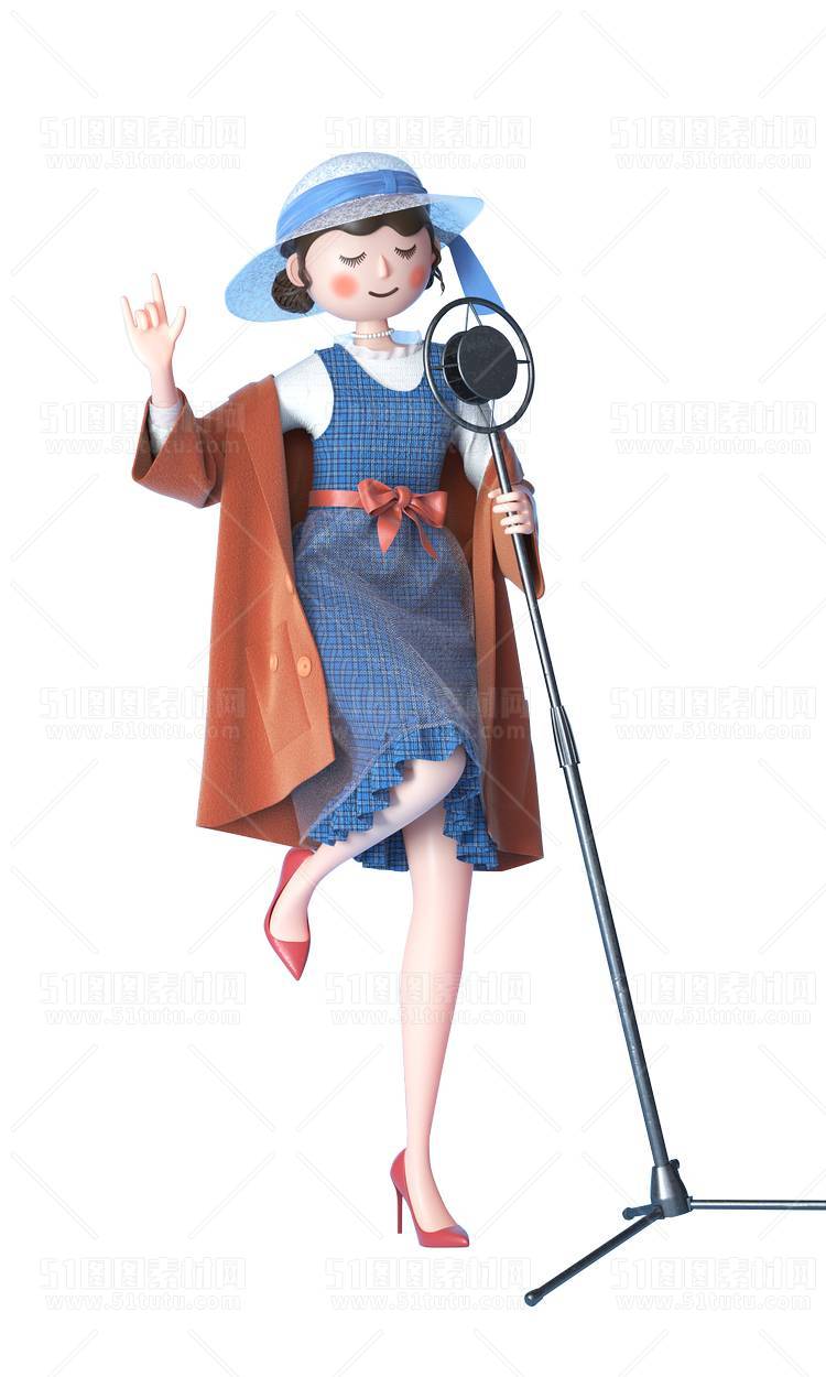 C4D人物素材卡通3D人物PNG活动促销素材透明图角色人物23103100151