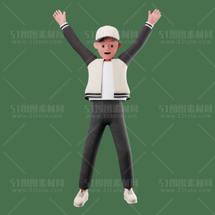 C4D人物素材卡通3D人物PNG活动促销素材透明图角色人物23103100154