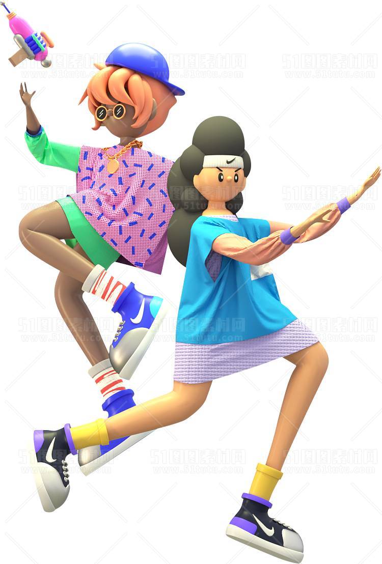 C4D人物素材卡通3D人物PNG活动促销素材透明图角色人物23103100159