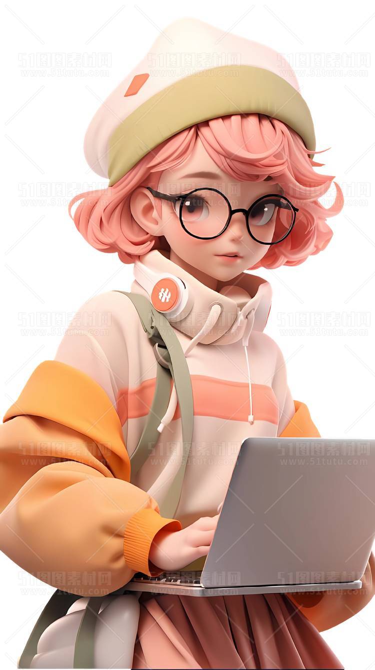 C4D人物素材卡通3D人物PNG活动促销素材透明图角色人物23103100167