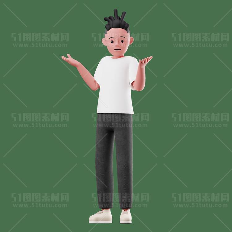 C4D人物素材卡通3D人物PNG活动促销素材透明图角色人物23103100171