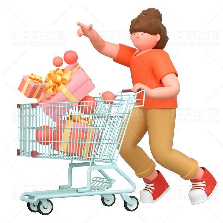 C4D人物素材卡通3D人物PNG活动促销素材透明图角色人物23103100173