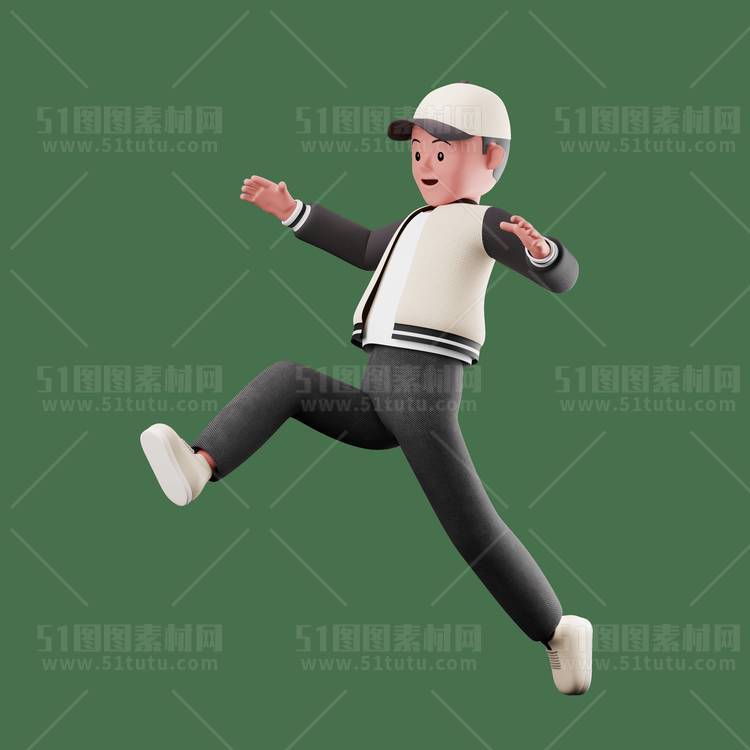 C4D人物素材卡通3D人物PNG活动促销素材透明图角色人物23103100175