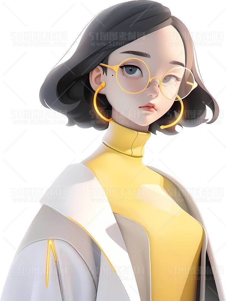 C4D人物素材卡通3D人物PNG活动促销素材透明图角色人物23103100178