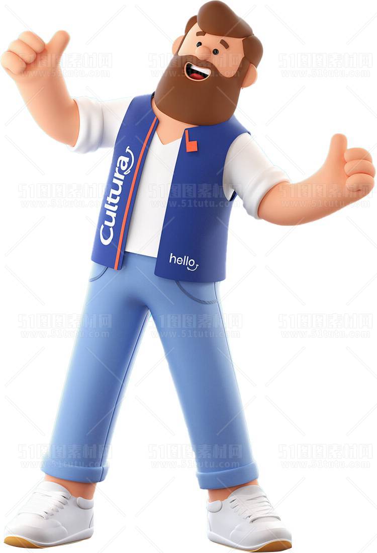 C4D人物素材卡通3D人物PNG活动促销素材透明图角色人物23103100181