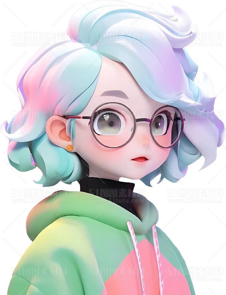 C4D人物素材卡通3D人物PNG活动促销素材透明图角色人物23103100184