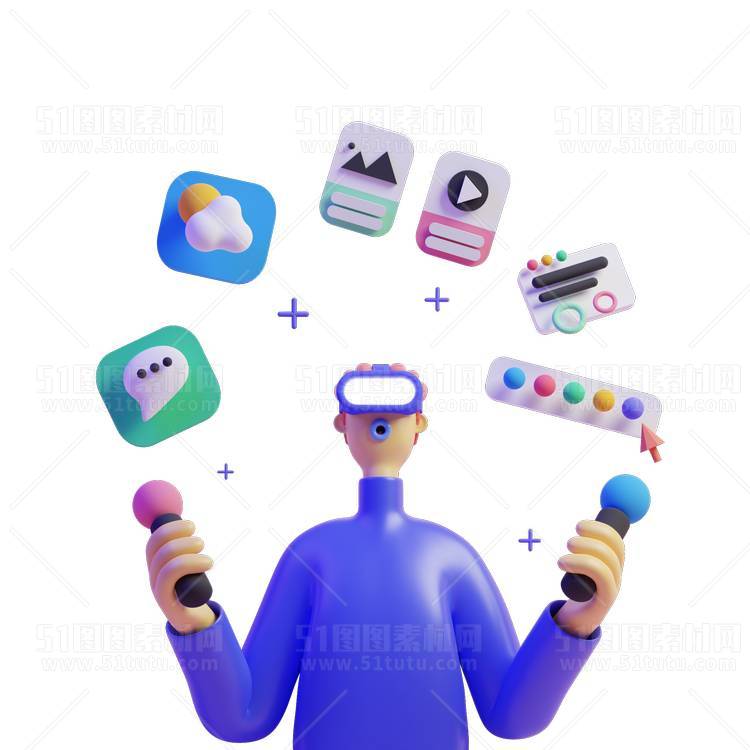 C4D人物素材卡通3D人物PNG活动促销素材透明图角色人物23103100185