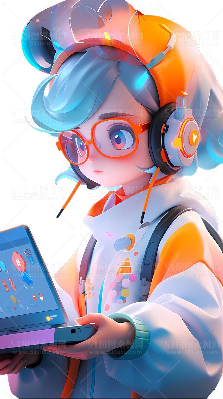 C4D人物素材卡通3D人物PNG活动促销素材透明图角色人物23103100186