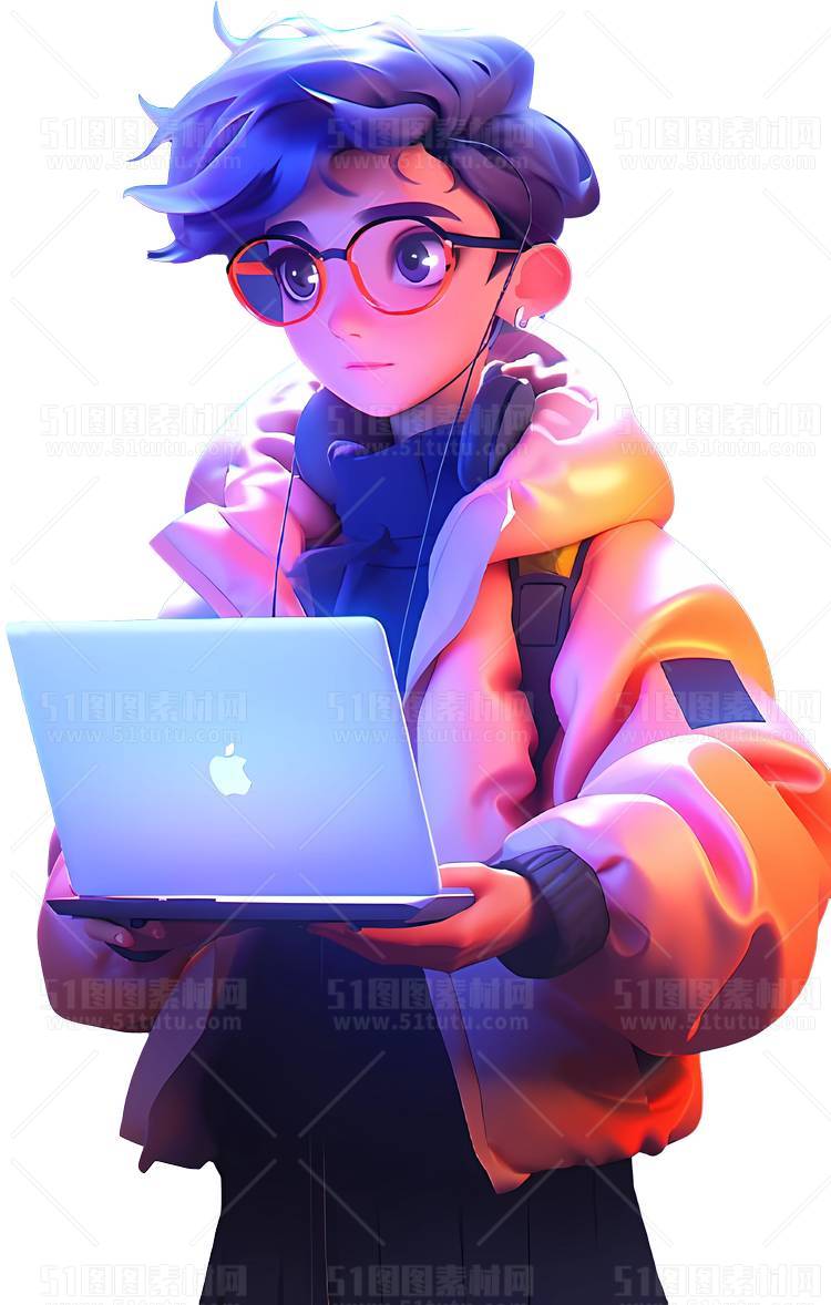 C4D人物素材卡通3D人物PNG活动促销素材透明图角色人物23103100193