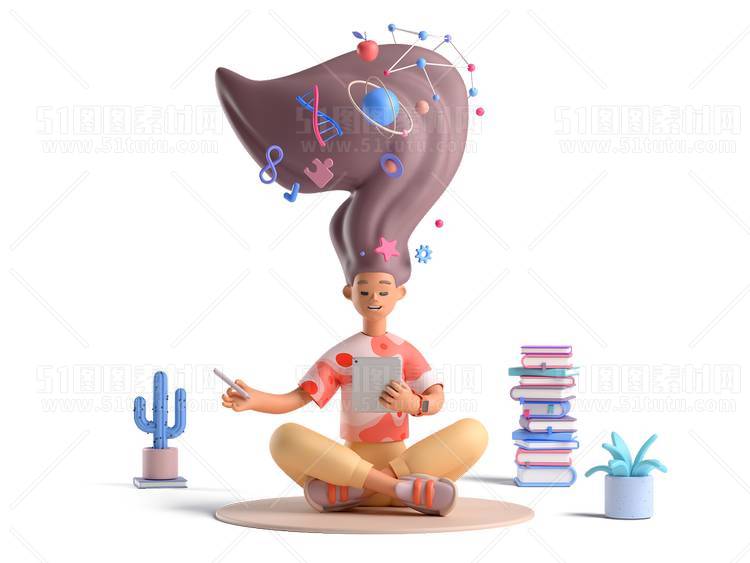 C4D人物素材卡通3D人物PNG活动促销素材透明图角色人物23103100195