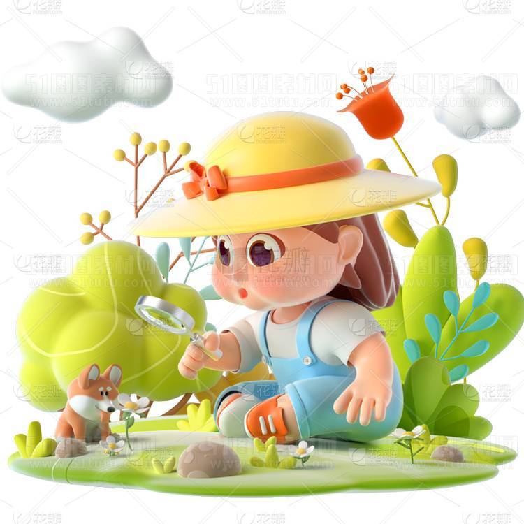 C4D人物素材卡通3D人物PNG活动促销素材透明图角色人物23103100196