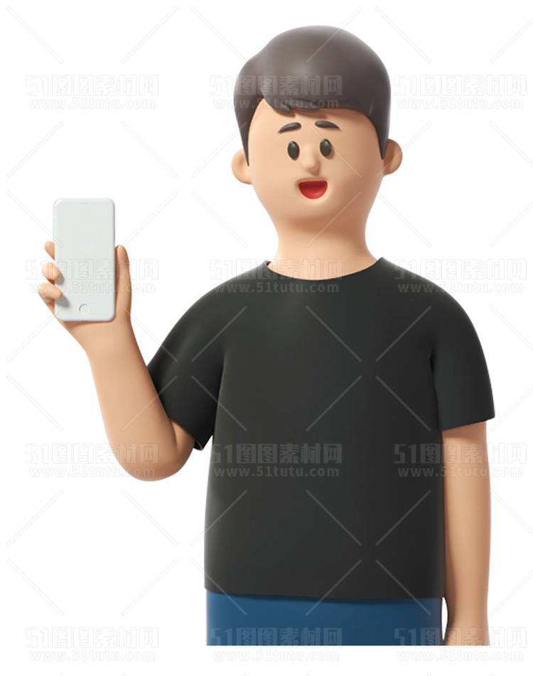 C4D人物素材卡通3D人物PNG活动促销素材透明图角色人物23103100199