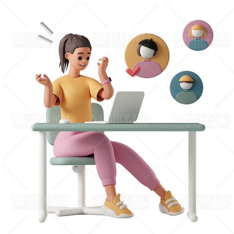 C4D人物素材卡通3D人物PNG活动促销素材透明图角色人物23103100202