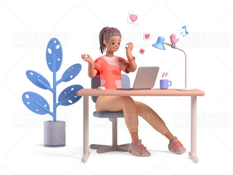 C4D人物素材卡通3D人物PNG活动促销素材透明图角色人物23103100203