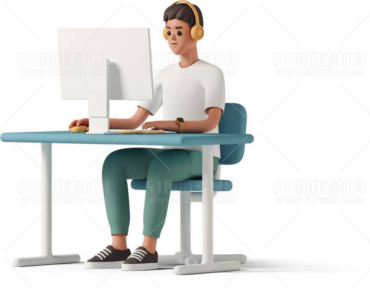 C4D人物素材卡通3D人物PNG活动促销素材透明图角色人物23103100204